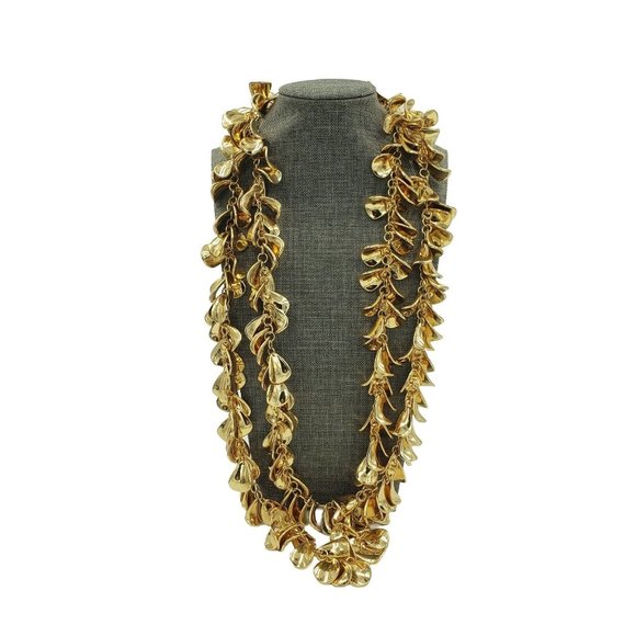 Linea by Louis Dell'Olio Gold Tone Necklace and Earring Set 59" - Picture 5 of 15